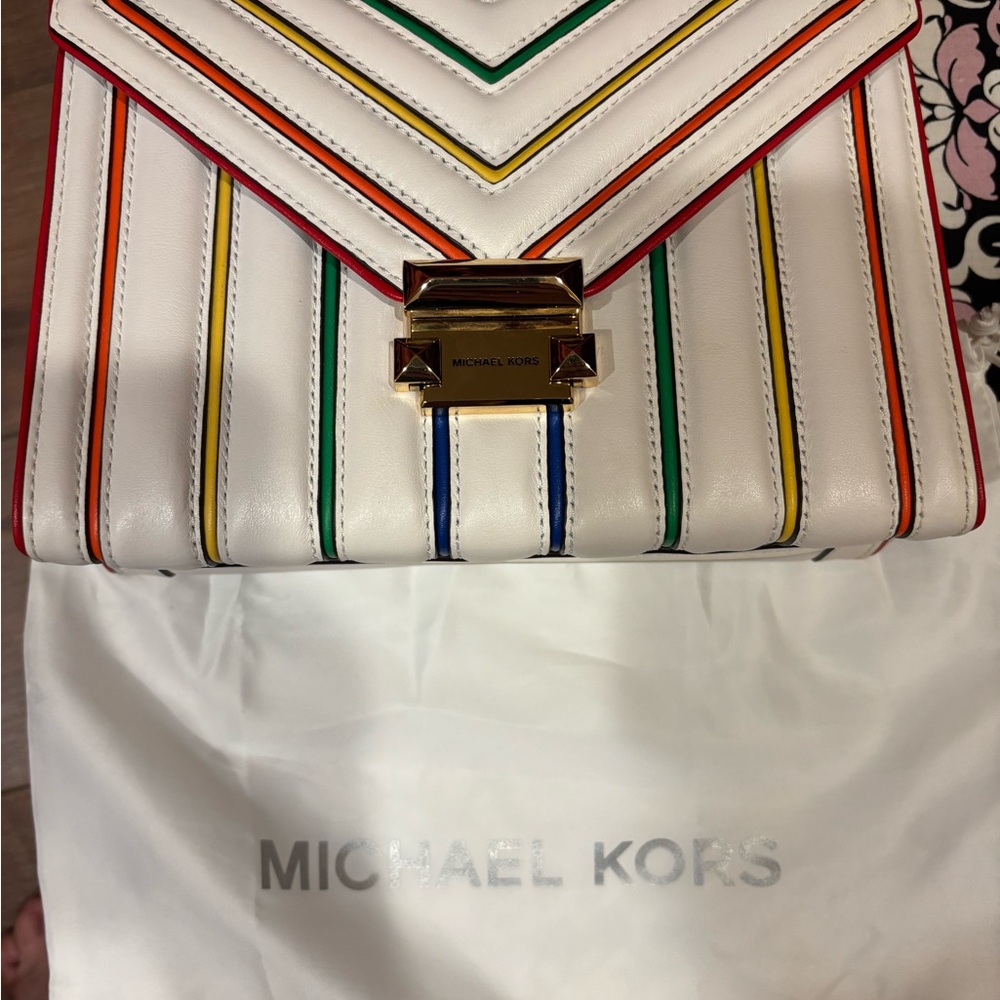 Michael Kors Red and White Shoulder Bag